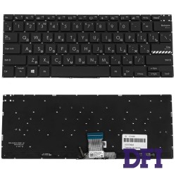 Клавиатура для ноутбука ASUS (X3400, X7400 series) rus, black, без фрейма, подсветка клавиш