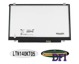 Матриця 14.0 LTN140KT05 (1600*900, 40pin, LED, SLIM (вертикальні вушки), матова, роз'єм праворуч знизу) для ноутбука (renew)
