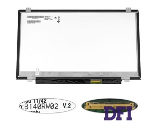 Матрица 14.0 B140RW02 V.2  (1600*900, 40pin, LED, SLIM (вертикальные ушки), матовая, разъем справа внизу) для ноутбука (renew)