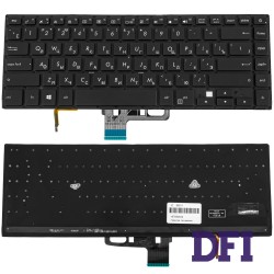 Клавіатура для ноутбука ASUS (UX550 series) rus, black, без фрейма, підсвічування клавіш