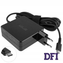 Оригинальный блок питания для ноутбука ASUS USB-C 65W, Type-C, квадратный, адаптер+переходник, Black