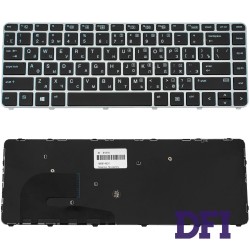 Клавиатура для ноутбука HP (EliteBook: 840 G3) rus, silver frame, без джойстика