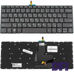 Клавіатура для ноутбука LENOVO (IdeaPad 320-14 series) rus, onyx black, без фрейма, підсвічування клавіш(оригінал)