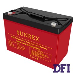 Акумуляторна батарея SUNREX SRHG12-100, Ємність: 100Ah, 12V, 30.2kg, гелевий, розміри: 307х169х211мм (ДБЖ UPS)