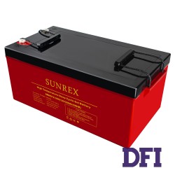 Аккумуляторная батарея SUNREX SRHG12-300, Емкость: 300Ah, 12V, 77.3kg, гелевый, размеры: 520х268х220мм (ИБП UPS)