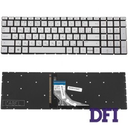 Клавіатура для ноутбука HP (250 G7, 255 G7 series) rus, silver, без фрейма, підсвічування клавіш