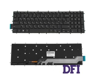Клавіатура для ноутбука DELL (Inspiron: 7566, 7567) rus, black, без фрейма, підсвічування клавіш