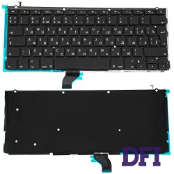 Клавіатура для ноутбука APPLE (MacBook Pro Retina: A1502 (2013-2015)) rus, black, підсвічування клавіш, BIG Enter