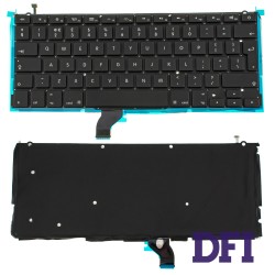 Клавиатура для ноутбука APPLE (MacBook Pro Retina: A1502 (2013-2015)) eng, black, подсветка клавиш, BIG Enter
