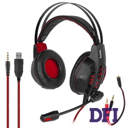 Наушники HOCO W102 Black\Red (Микрофон, LED, полноразмерные)