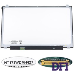 Матрица 17.3 NT173WDM-N27 (1600*900, 30pin(eDP), LED, SLIM(вертикальные ушки), матовая, разъем слева внизу) для ноутбука