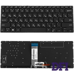 Клавиатура для ноутбука ASUS (X412 series) rus, black, без фрейма, подсветка клавиш