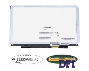 Матрица 13.3 B133XW03 V.0 (1366*768, 40pin, LED, SLIM (горизонтальные планки), глянцевая, разъем справа внизу) для ноутбука (renew)