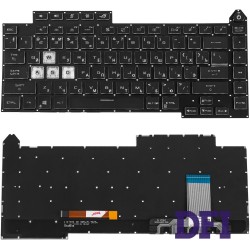 Клавіатура для ноутбука ASUS (G513 series) rus, black, без фрейму, підсвічування клавіш (RGB)