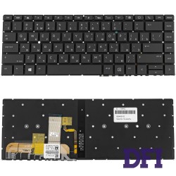 Клавіатура для ноутбука HP (EliteBook X360 1040 G5 G6) rus, black, без фрейма, підсвічування клавіш(оригінал)