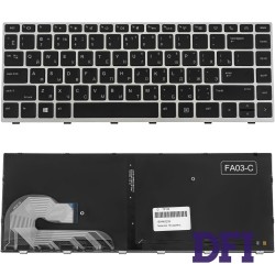 Клавиатура для ноутбука HP (EliteBook: 740 G5,  840 G5) rus, black, подсветка клавиш, без джойстика