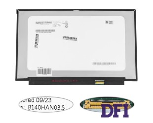 Матрица 14.0 B140HAN03.5 (1920*1080, 30pin(eDP, IPS, 300cd/m2, 16.7M, 72% NTSC), LED, SLIM (без планок и ушек), матовая, разъем справа внизу, дп=245мм, (narrow border)) для ноутбука
