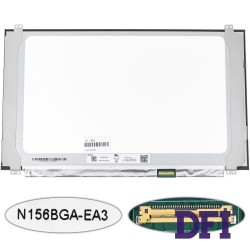 Матриця 15.6 N156BGA-EA3 Rev. C2 (1366*768, 30pin(eDP), LED, SLIM(вертикальні вушки), матова, роз'єм праворуч знизу), ширина 350мм (narrow border)) для ноутбука