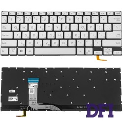 Клавиатура для ноутбука ASUS (X1402, X1403 series) rus, silver, без фрейма, подсветка клавиш