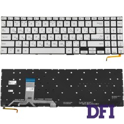 Клавиатура для ноутбука ASUS (X1502 series) rus, silver, без фрейма, подсветка клавиш