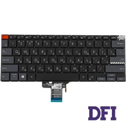 Клавіатура для ноутбука ASUS (X3400, X7400 series), rus, black, без кадру, підсвічування клавіш (Red Esc)
