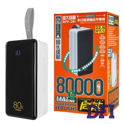 Універсальна мобільна батарея REMAX RPP-291 Chinen Series 22.5W PD+QC, LED Light, 80000mAh, White