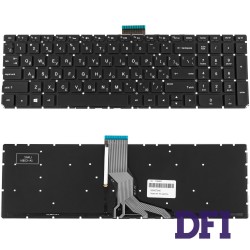 Клавіатура для ноутбука HP (Omen: 15-ax, 17-w series ) rus, black, без фрейма, підсвічування клавіш