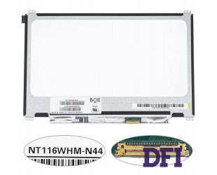 Матрица 11.6 NT116WHM-N44 (1366*768, 30pin(eDP), LED, SLIM(вертикальные ушки по краям), матовая, разъем справа внизу) для ноутбука