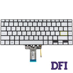 Клавіатура для ноутбука ASUS (X421 series) ukr, silver, без фрейма, підсвічування клавіш (ОРИГИНАЛ)