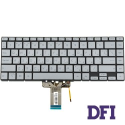 Клавіатура для ноутбука ASUS (X421 series) ukr, gray, без фрейма, підсвічування клавіш (ОРИГИНАЛ)