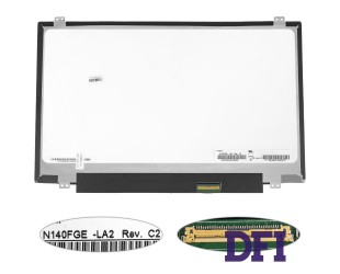 Матриця 14.0 N140FGE-LA2 (1600*900, 40pin, LED, SLIM (вертикальні вушки), матова, роз'єм праворуч знизу) для ноутбука (renew)