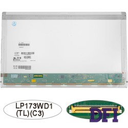 Матриця 17.3 LP173WD1-TLC3 (1600*900, 40pin, LED NORMAL, глянцева, роз'єм ліворуч знизу) для ноутбука (renew)
