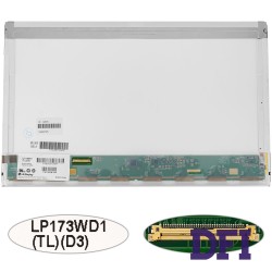 Матрица 17.3 LP173WD1-TLD3  (1600*900, 40pin, LED NORMAL, глянец, разъем слева внизу) для ноутбука (renew)