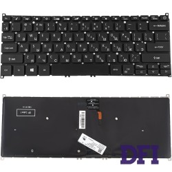Клавіатура для ноутбука ACER (AS: SF514-56) rus, black, підсвічування клавіш, без фрейму (ОРИГІНАЛ)