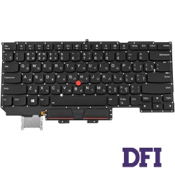 Клавіатура для ноутбука LENOVO (ThinkPad: X1 Carbon 6th Gen) rus, black, без фрейма, підсвічування клавіш (ОРИГІНАЛ)