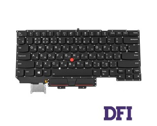 Клавиатура для ноутбука LENOVO (ThinkPad: X1 Carbon 6th Gen) rus, black, без фрейма, подсветка клавиш (ОРИГИНАЛ)