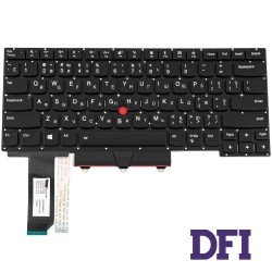 Клавіатура для ноутбука LENOVO (ThinkPad: E14 Gen 3) rus, black, без фрейму, підсвічування клавіш