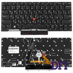 Клавиатура для ноутбука LENOVO (ThinkPad: X1 Nano Gen 3) rus, black, подсветка клавиш, без фрейма (ОРИГИНАЛ)