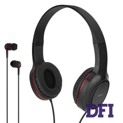 Наушники HOCO W24 Enlighten headphones with mic set Red