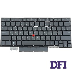 Клавіатура для ноутбука LENOVO (ThinkPad: X1 Yoga 8th Gen) rus, storm grey, без фрейму, підсвічування клавіш (ОРИГІНАЛ)