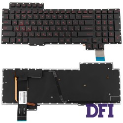 Клавіатура для ноутбука ASUS (G752 series ) rus, black, без фрейма, підсвічування клавіш