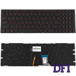 Клавіатура для ноутбука ASUS (GL502VM, GL502VT ) rus, black, без фрейма, підсвічування клавіш(оригінал)
