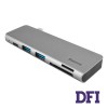 USB-Hub Baseus Harmonica Five-in-one HUB Adapter Grey (CAHUB-K0G)