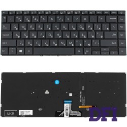 Клавіатура для ноутбука ASUS (X435 series) rus, black, без фрейму, подсветка клавиш