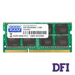 Модуль памяти SO-DIMM DDR3 8Gb 1600Mhz PC3-12800 Goodram, 1.5V, CL11 (GR1600S364L11/8G)