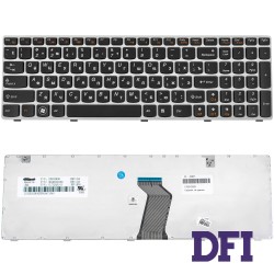 Клавіатура для ноутбука LENOVO (G580, G585, N580, N585, Z580, Z585) rus, black, white frame