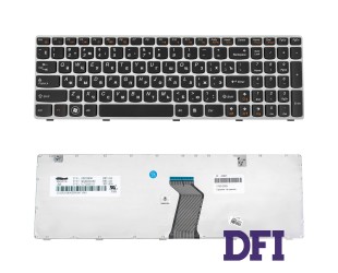 Клавіатура для ноутбука LENOVO (G580, G585, N580, N585, Z580, Z585) rus, black, white frame
