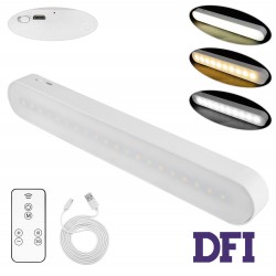 Магнитная LED лампа со встроенной батареей, теплый и холодный свет, таймер отключения, пульт.(15w)(LED)(26см)