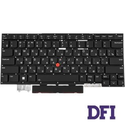 Клавіатура для ноутбука LENOVO (ThinkPad: X1 Carbon 11th Gen) rus, black, без фрейма, підсвічування клавіш