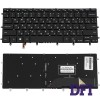 Клавіатура для ноутбука DELL (XPS: 15 9550) rus, black, без фрейма, підсвічування клавіш